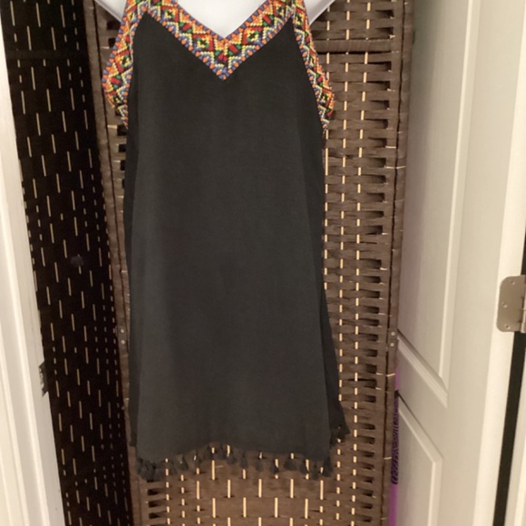 Tassel Detailed V-Neck Knee Length Dress ( Size- XXL) - Picture 3 of 10